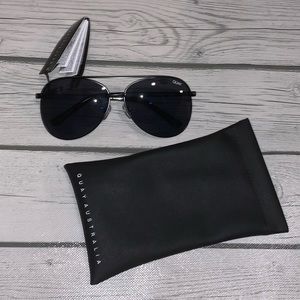 Quay Australia Vivienne Black Aviator Sunglasses